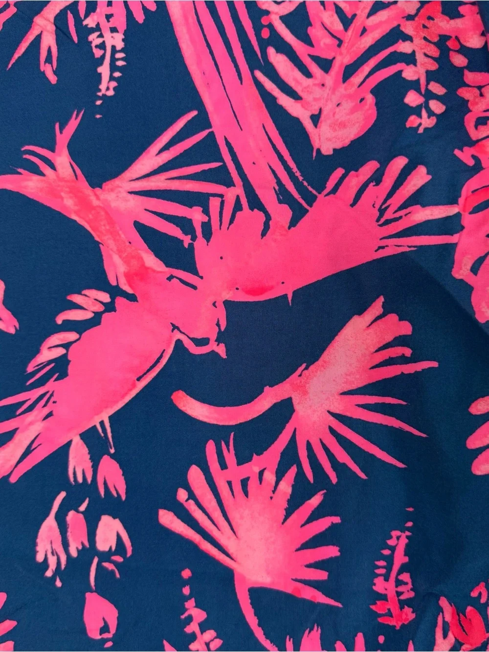 Tropical Wide Leg Lilly Pulitzer Navy and Bright Pink Lounge Beach Bottoms Small